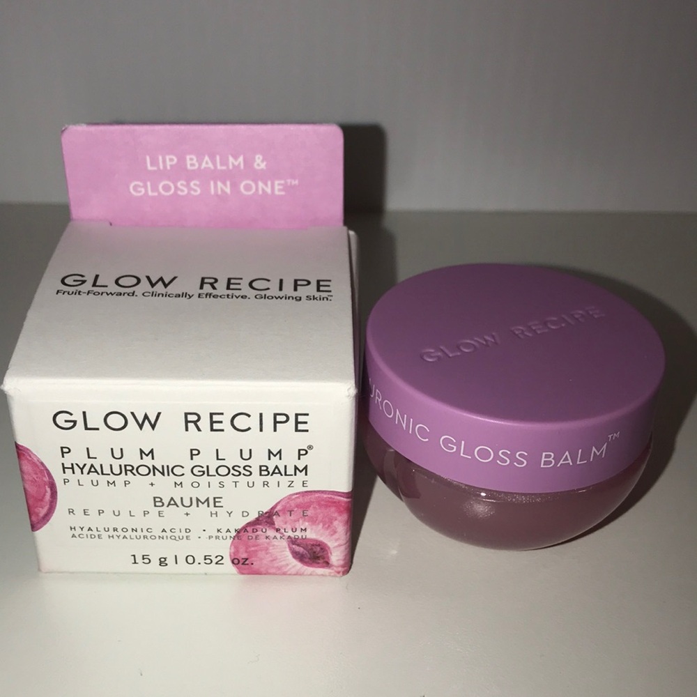 Glow Recipe Plum Plump Hyaluronic Gloss Balm 0.52 oz NEW